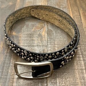 Black Studded Belt with Silver & Crystal  Accents
